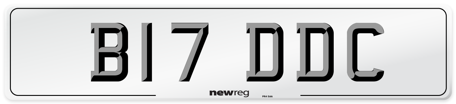 B17 DDC Number Plate from New Reg